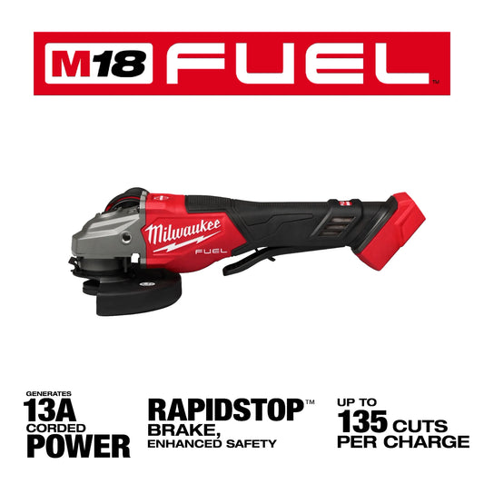 M18 FUEL™ 4-1/2"-6" Braking Grinder, Paddle Switch