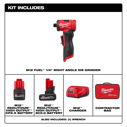 M12 FUEL™ 14 Right Angle Die Grinder Kit