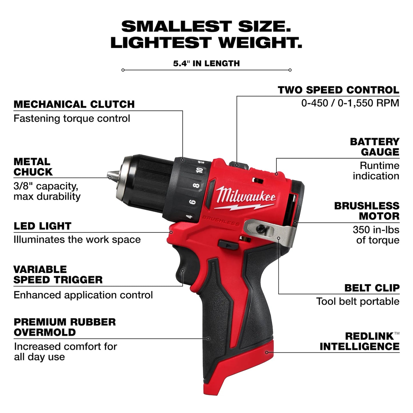 M12™ Subcompact Brushless 3/8" Drill/Driver