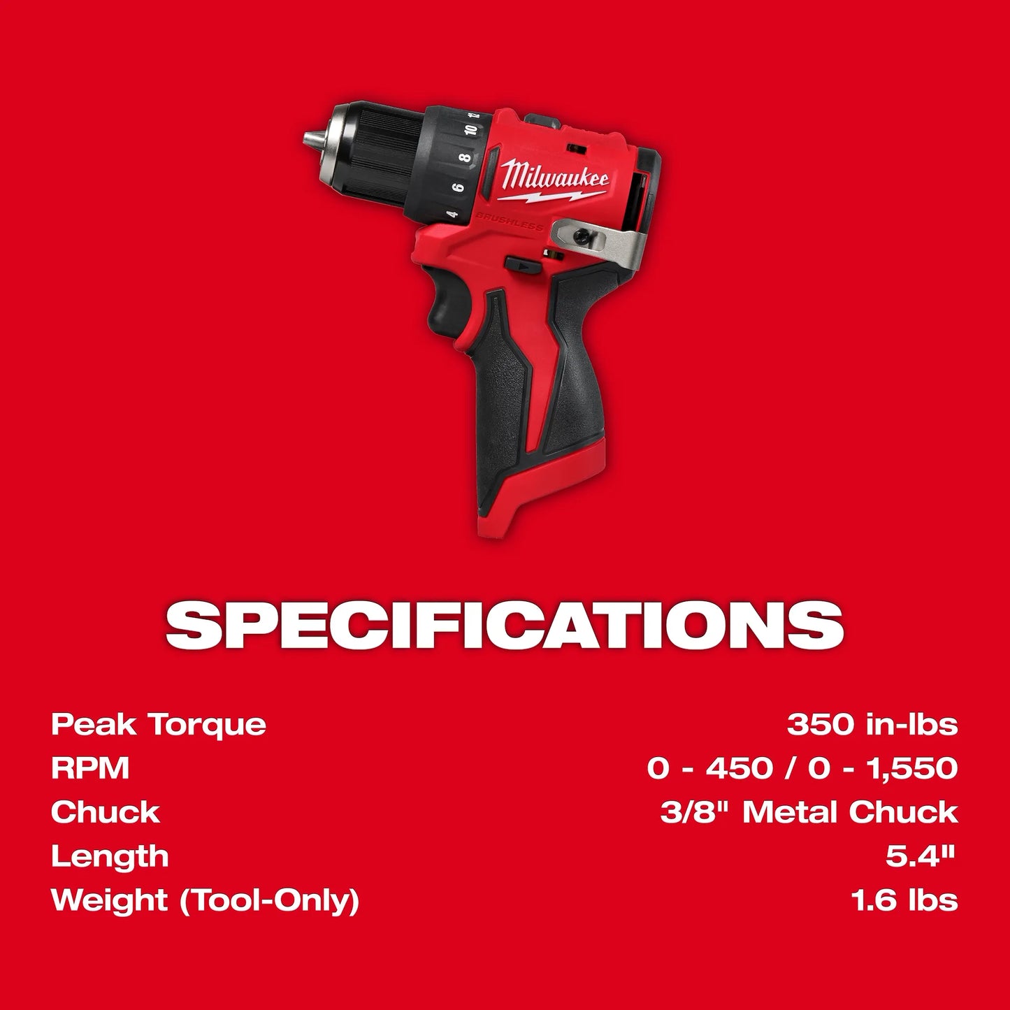 M12™ Subcompact Brushless 3/8" Drill/Driver